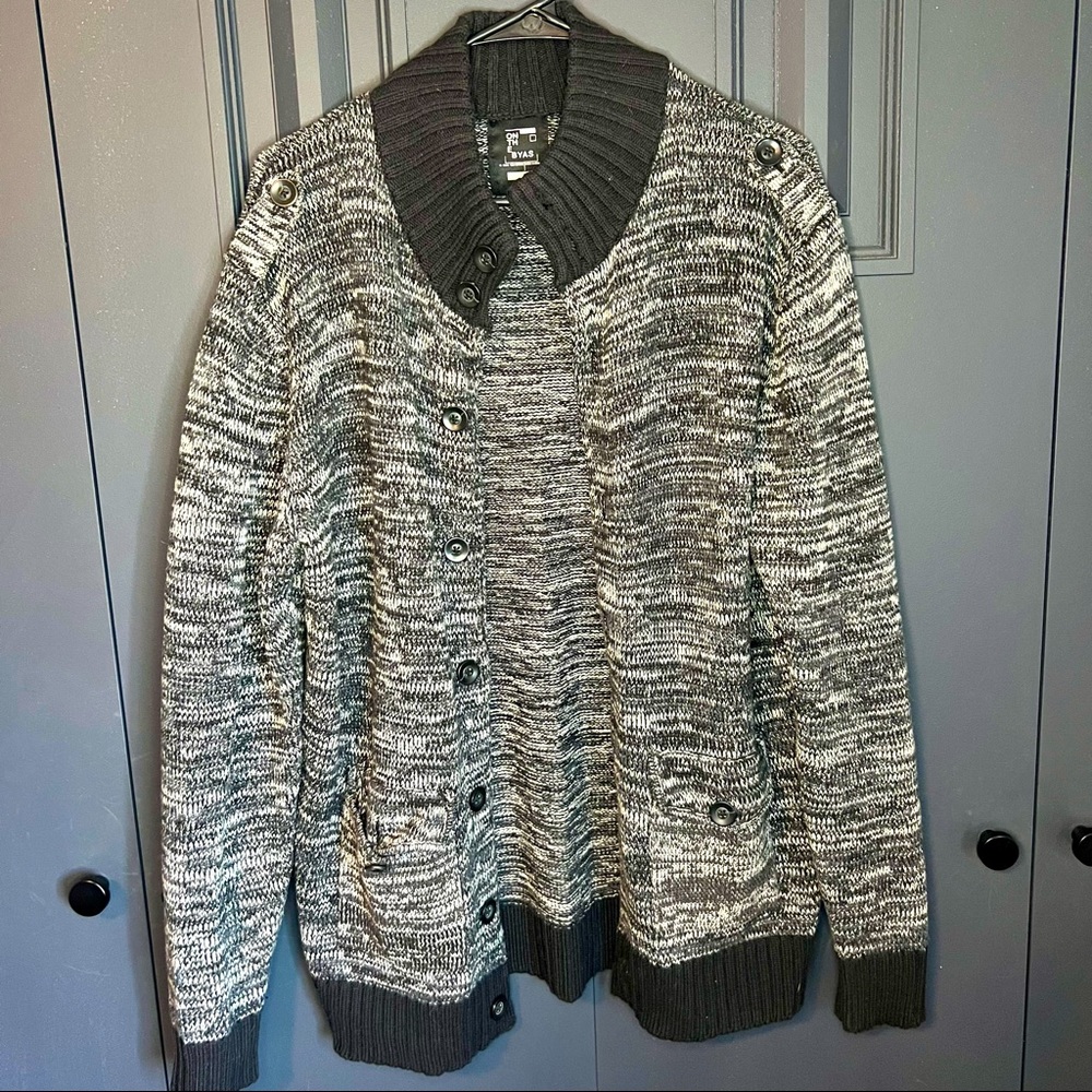 Black and Grey Cardigan - L